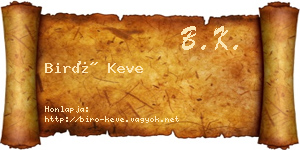 Biró Keve névjegykártya