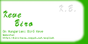 keve biro business card